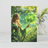 Fantasy Fee St Patrick Day Irish Folklore Art Einladung (Stehend Vorderseite)