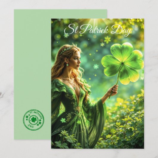 Fantasy Fee St Patrick Day Irish Folklore Art Einladung (Vorne/Hinten)