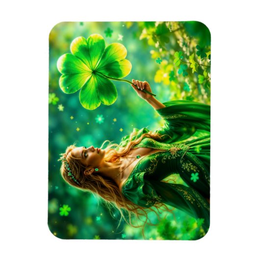 Fantasy Fee St Patrick Day Irish Folklore Art Magnet (Vertikal)