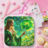 Fantasy Fee St Patrick Day Irish Folklore Art Pappteller (Party)