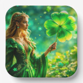 Fantasy Fee St Patrick Day Irish Folklore Art Pappteller (Vorderseite)