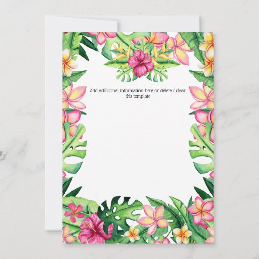 Fantasy Fee Tropical Blume Goblin Party Einladung (Rückseite)