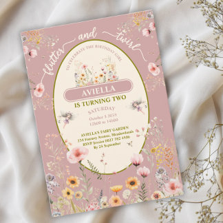 Fantasy Fee Wildblume Girls rosa Einladung