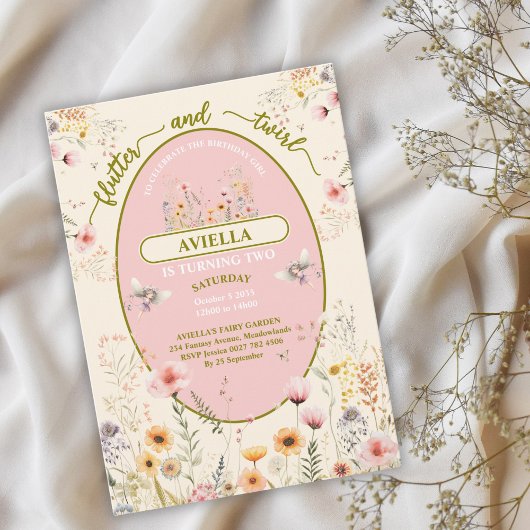 Fantasy Fee Wildblume Girls rosa Einladung