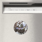 Fantasy-Feen-Kätzchen und Vogelnest Magnet (In Situ (Geschirrspüler))