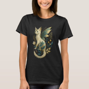 Fantasy-Feenkater mit floralen Flügeln Magische Ka T-Shirt
