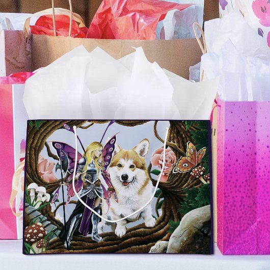 Fantasy-Feenkrieger-Corgi-Magiewald Große Geschenktüte