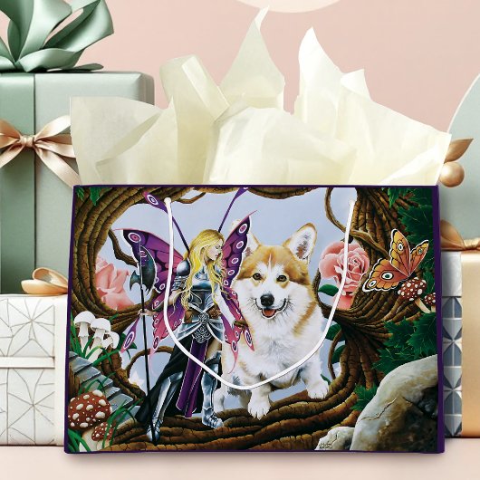 Fantasy-Feenkrieger-Corgi-Magiewald Große Geschenktüte