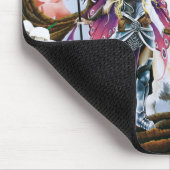 Fantasy-Feenkrieger-Corgi-Magiewald Mousepad (Ecke)