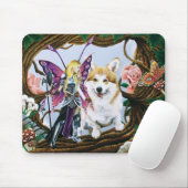 Fantasy-Feenkrieger-Corgi-Magiewald Mousepad (Mit Mouse)