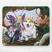 Fantasy-Feenkrieger-Corgi-Magiewald Mousepad (Vorne)