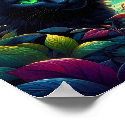Fantasy Feline Artwork Poster (Ecke)