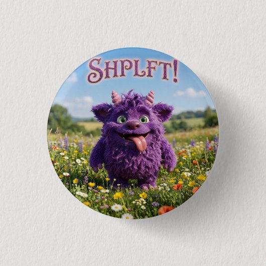 Fantasy-Fell-Furry-Kreatur mit Einstellung Button (Vorderseite)