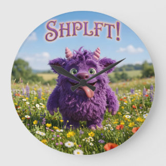 Fantasy-Fell-Furry-Kreatur mit Einstellung Große Wanduhr