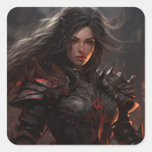Fantasy Female Warrior Ritter - Sticker
