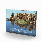 Fantasy-Festung Motivationszitat-Kunst Fotoblock (Rechts)