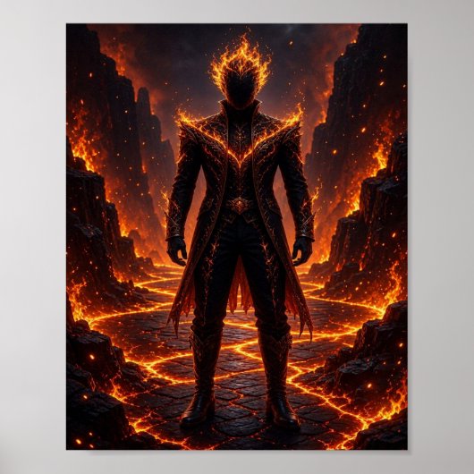 Fantasy-Feuer-Inferno-Wächter Poster (Vorne)