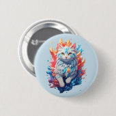 Fantasy Fire and Ice Cat Button (Vorne & Hinten)