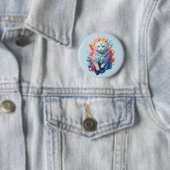 Fantasy Fire and Ice Cat Button (Beispiel)