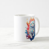 Fantasy Fire and Ice Cat Kaffeetasse (VorderseiteRechts)