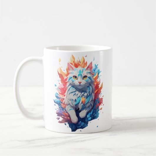Fantasy Fire and Ice Cat Kaffeetasse (Links)