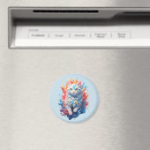 Fantasy Fire and Ice Cat Magnet (In Situ (Geschirrspüler))