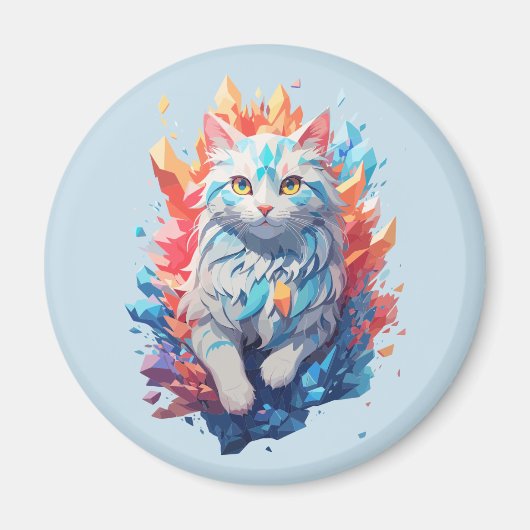 Fantasy Fire and Ice Cat Magnet (Vorne)