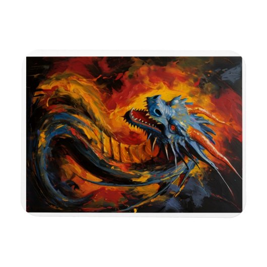 Fantasy Fire Breaath Dragon Magnet (Horizontal)