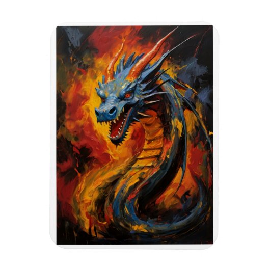 Fantasy Fire Breaath Dragon Magnet (Vertikal)