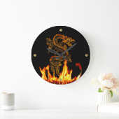 Fantasy Fire Dragon Wall Clock Große Wanduhr (Zuhause)