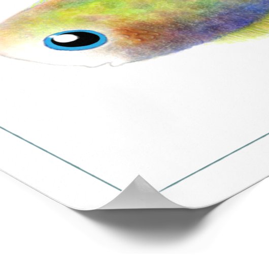 Fantasy Fish Poster: Mit Augen blauer Junge Poster (Ecke)