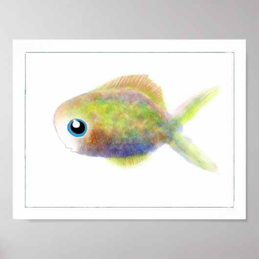 Fantasy Fish Poster: Mit Augen blauer Junge Poster (Vorne)