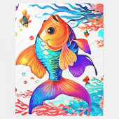 Fantasy Fish Scene Design Fleecedecke (Vorderseite)
