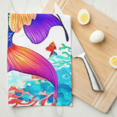 Fantasy Fish Scene Design Geschirrtuch (Viertel Falte)