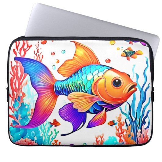 Fantasy Fish Scene Design Laptopschutzhülle (Vorderseite)