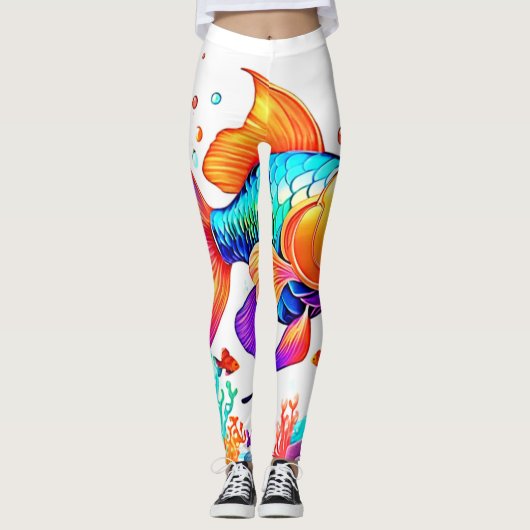 Fantasy Fish Scene Design Leggings (Vorderseite)