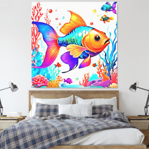 Fantasy Fish Scene Design Leinwanddruck