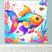 Fantasy Fish Scene Design Leinwanddruck (Insitu (Holzboden))