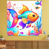 Fantasy Fish Scene Design Leinwanddruck (Insitu (Wohnzimmer))