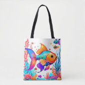 Fantasy Fish Scene Design Tasche (Vorderseite)
