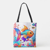 Fantasy Fish Scene Design Tasche (Rückseite)
