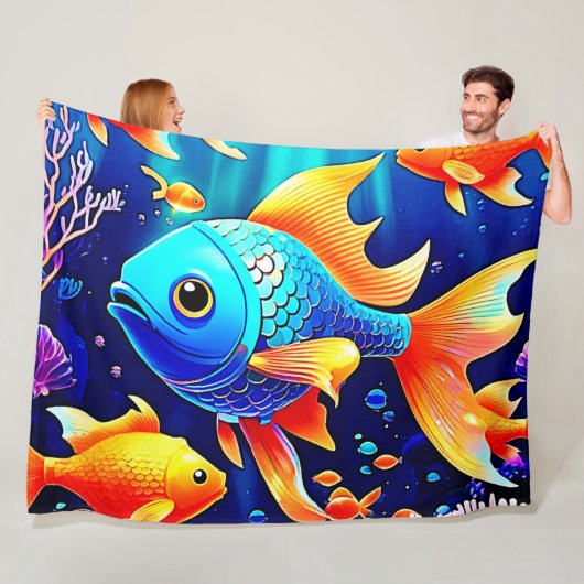 Fantasy Fish Swim Design Fleecedecke (Beispiel)
