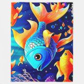 Fantasy Fish Swim Design Fleecedecke (Vorderseite)