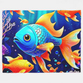 Fantasy Fish Swim Design Fleecedecke (Vorderseite (Horizontal))