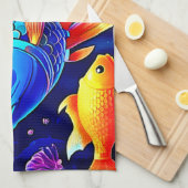Fantasy Fish Swim Design Geschirrtuch (Viertel Falte)