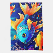 Fantasy Fish Swim Design Geschirrtuch (Vertikal)