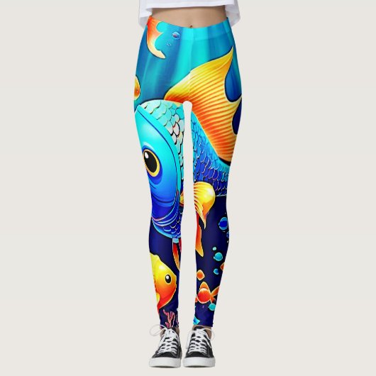 Fantasy Fish Swim Design Leggings (Vorderseite)