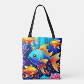 Fantasy Fish Swim Design Tasche (Rückseite)