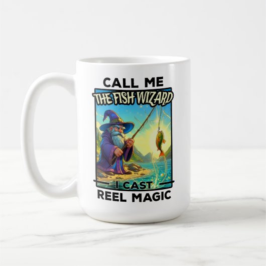 Fantasy Fishing Wizard - Magie wiedergeben Kaffeetasse (Links)