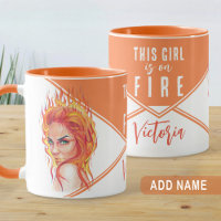 Fantasy Flames Frauen Surreal Art Girl on Fire Nam